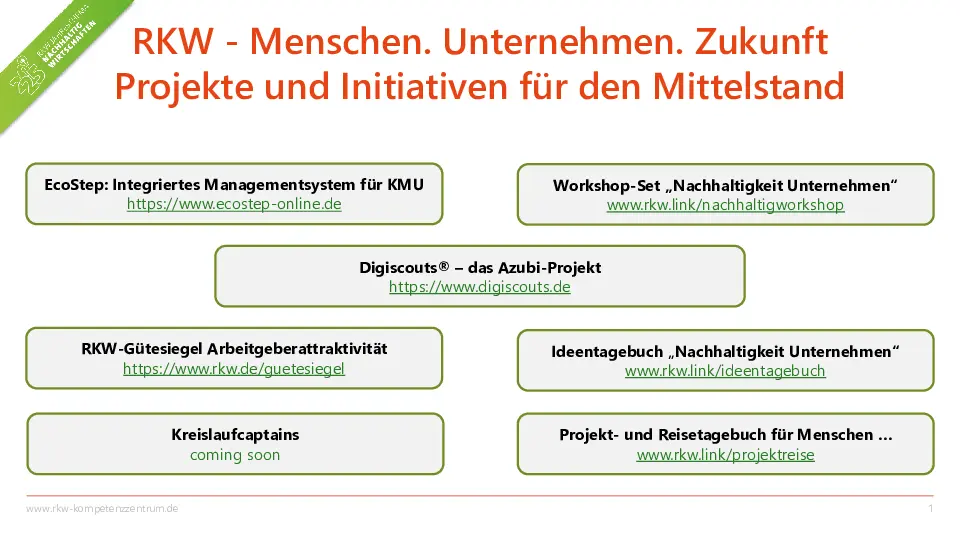 Foilie zu den Projekten und Initiativen zum Download